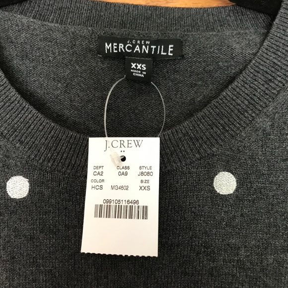 NWT J.Crew silver polka dot sweater - Picture 5 of 7
